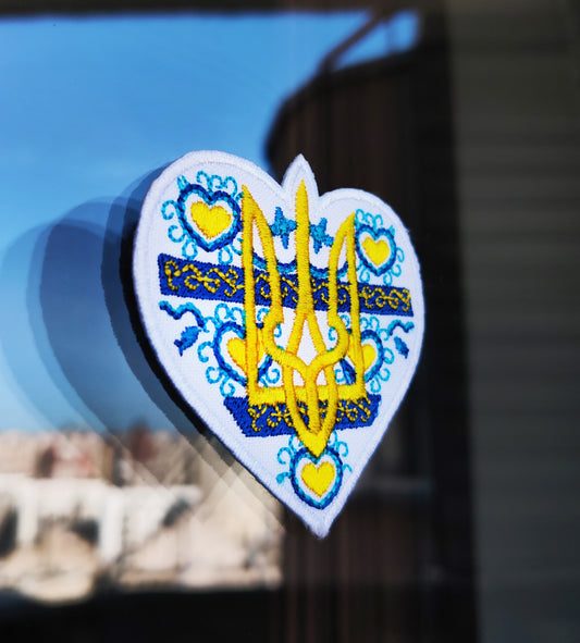 Patriot Patches - samoprzylepne naszywki termiczne, trójząb - serce