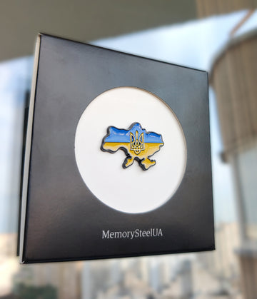 Map of Ukraine Flag Pin, Enamel Lapel PIN