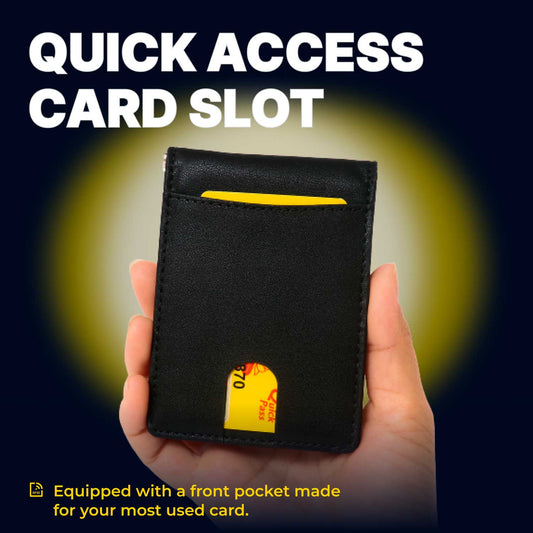 Leather Minimalist wallet for Men Slim, Safety RFID Wallet with Money Clip, Unique Gift Front Pocket Wallet for Men & Boys, Stylish Bifold Thin Wallet