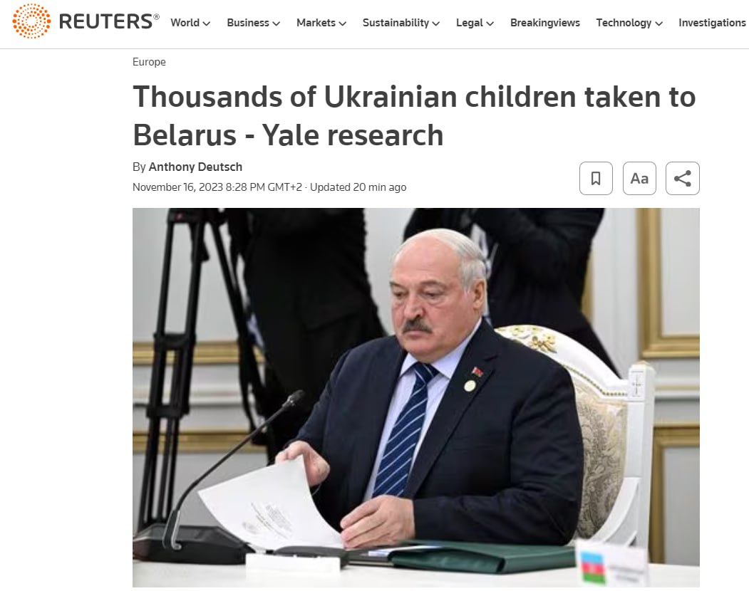 More than 2,400 Ukrainian children have been evacuated to Belarus," reported Reuters.
