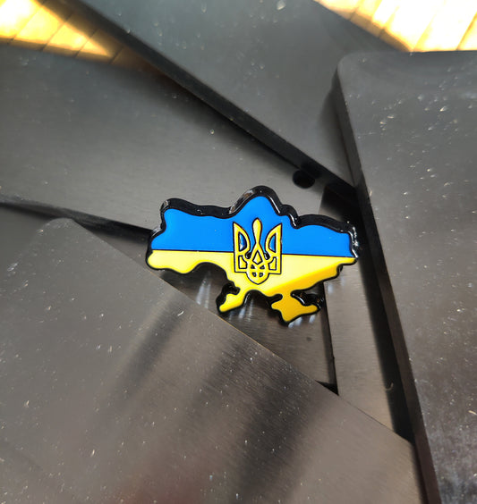 Map of Ukraine Flag Pin, Enamel Lapel PIN